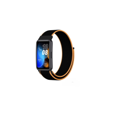 Mybandz Huawei Band 8/9 Tépőzáras Szövet Okosóra szíj - Narancs/Fekete (33514) okosóra kellék
