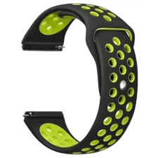 Mybandz Lélegző szilikon óraszíj 20mm fekete-zöld okosóra kellék