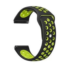 Mybandz lélegző szilikon óraszíj 20mm, fekete-zöld (20SKU4578) (20SKU4578) okosóra kellék