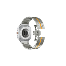 Mybandz Space Samsung Galaxy Watch Ultra Fém Okosóra szíj - Ezüst/Narancs (65041) okosóra kellék