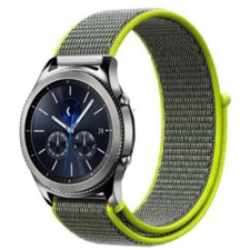 Mybandz Tépőzáras rugalmas szövet óraszíj 22mm szürke-neon zöld okosóra kellék
