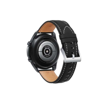 Mybandz Univerzális Elegáns Bőr szíj Ezüst csattal 20mm - Fekete okosóra kellék