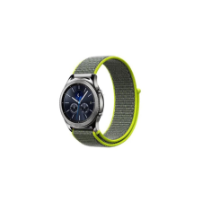 Mybandz Univerzális Tépőzáras Szövet szíj 22mm - Szürke/Neon zöld okosóra kellék