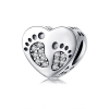  MyCharm Baba Lábnyom Szívben 925 Ezüst Charm