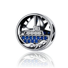  MyCharm Vitorlás 925 Ezüst Charm Karkötőre & Nyakláncra medál