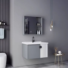  MYKONOS Fürdőszobabútor Garnitúra, 80x40cm, 2 Részes, Szürke és Fehér fürdőszoba bútor