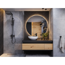 Mylife elis fürdőszoba szekrény, matt fekete fürdőszoba bútor