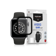 MyScreen Protector Apple Watch Series 6/SE (44 mm) üveg képernyővédő fólia - MyScreen Protector Hybrid Glass Edge 3D - 1 db/csomag - fekete (LA-1878) okosóra kellék
