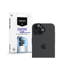 MyScreen Protector Diamond Glass hátsó kameralencse védő edzett üveg - Apple    iPhone 15/15 Plus - fekete (MS224611) mobiltelefon kellék