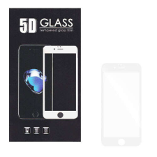 N/A Apple iPhone 7 / 8 / SE (2020) 5D Full Glue teljes kijelzős üvegfólia, fehér kerettel mobiltelefon kellék