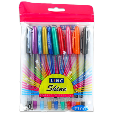 N/A Csillámos kupakos zseléstoll készlet / Vegyes színek (10 db) toll