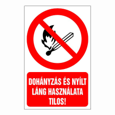 N/A Dohányzás és nyílt láng használata tilos! (DKRF-TIL-1299-1) információs címke