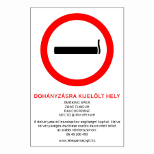 N/A Dohányzásra kijelölt hely (4 nyelvű) (DKRF-TIL-1672-3) információs címke