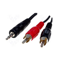 N/A JACK - RCA Audio kábel 0.2m, 3.5mm jack apa - 2xRCA (CABLE-458/0.2) kábel és adapter