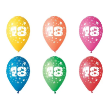 N/A Léggömb 26cm - 18-as szám (5db) party kellék