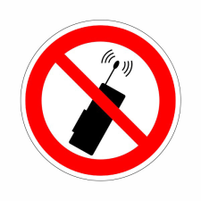 N/A Mobiltelefon használata tilos! (DKRF-TIL-1233-1) információs címke