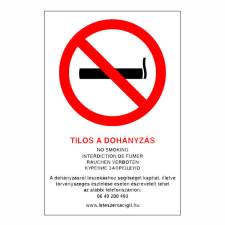 N/A Tilos a dohányzás (4 nyelvű) (DKRF-TIL-1671-4) információs címke