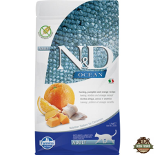 N&D Cat Ocean hering, sütőtök & narancs adult 1,5kg macskaeledel