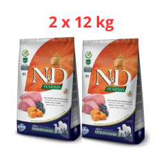 N&amp;D Dog Grain Free Medium&amp;Maxi Bárány, Áfonya Sütőtökkel 2x12kg kutyaeledel