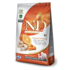 N&D Dog Grain Free tőkehal&narancs sütőtökkel adult medium/maxi 12kg kutyatáp kutyaeledel