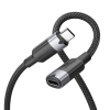 Na Vention USB-C 3.2/M -> USB-C 3.2/F, 1m,(hosszabbító, fekete, Gen2, 10Gbps), kábel