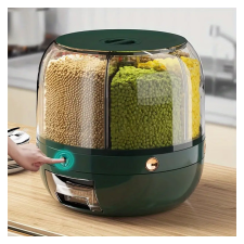  Nagy Kapacitású Konyhai Forgó Tárolóedény Fedéllel sötétzöld KD324698-2 papírárú, csomagoló és tárolóeszköz