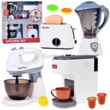  Nagy készlet kis háztartási gépek játék keverő, kenyérpirító, turmixgép, kávéfőző konyhakészlet