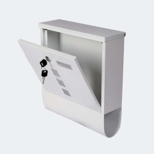 Nagy levélnyílású postaláda újságtartóval fehér 33x30x8,5 cm 61834 postaláda