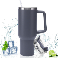 Nagy méretű thumbler pohár - 1200 ml - Szürke kulacs, kulacstartó