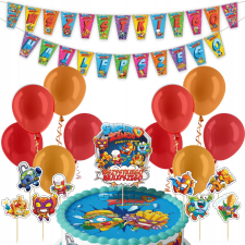 NAGY SZÜLETÉSNAPI SZETT SZUPER ZINGS LÉGGÖMBÖK TOPPER FÜZÉR PARTY 47EL party kellék