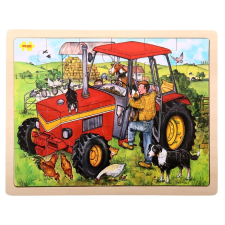 Nagy traktor 24 darabos puzzle - Bigjigs Toys puzzle, kirakós