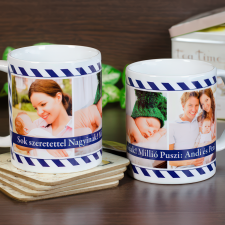 NagyAjándék Fényképes bögre 3 képpel egyedi ajándék