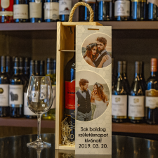 NagyAjándék Fényképes borosüvegdoboz 2 képpel egyedi ajándék