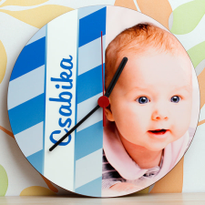 NagyAjándék Fényképes falióra, kék egyedi ajándék