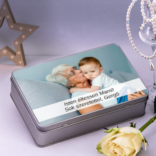 NagyAjándék Fényképes fémdoboz felirattal egyedi ajándék