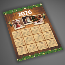 NagyAjándék Fényképes karácsonyi falinaptár, A4 karácsonyi dekoráció