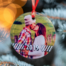 NagyAjándék Fényképes üveg karácsonyfadísz karácsonyfadísz