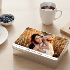 NagyAjándék.hu Egyedi fényképes fémdoboz felirattal egyedi ajándék