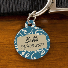 NagyAjándék Kör alakú kutyabiléta - névvel és telefonszámmal egyedi ajándék