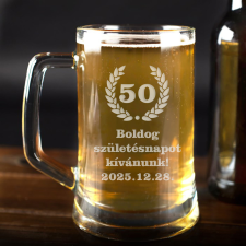 NagyAjándék Szülinapos homokfúvott korsó egyedi ajándék
