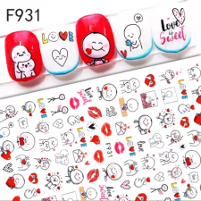 Nail-Art Körömmatrica - F931 Love Valentin körömdíszítő