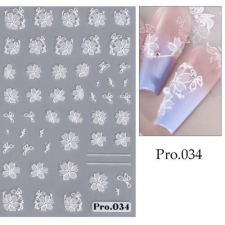 Nail-Art Körömmatrica - Pro.034 virág körömdíszítő