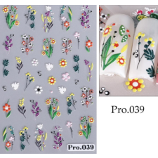 Nail-Art Körömmatrica - Pro.039 virág körömdíszítő