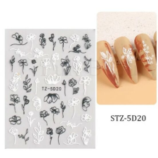 Nail-Art Körömmatrica - STZ-5D20 virág körömdíszítő
