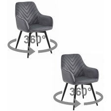  NANA360 szék - sötétszürke bársony / 2 db fekete láb bútor