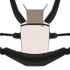 Nandu ÖKO Bébi Csatos állítható hordozó - Nyersfehér fekete pánttal