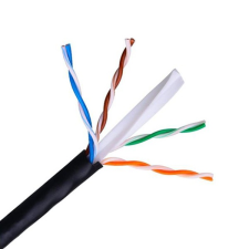 NANOCABLE UTP 6 Kategóriás Merev Hálózati Kábel 10.20.0502-EXT-BK 100 m fekete kábel és adapter