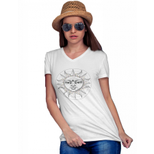 Nap szimbólum - Női V Nyakú Póló női póló