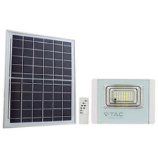  Napelem + LED reflektor (2450 lumen/120°) - Hideg fehér, távirányítós kültéri világítás