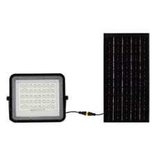 Napelem + LED reflektor (800 lumen/120°) - Hideg fehér, távirányítós kültéri világítás